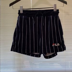 Fila Urban outfitters velvet stripped shorts